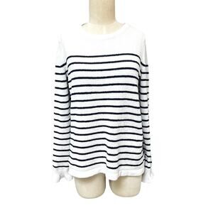 LILLY PULITZER Calloway Navy Stripes Chenille Pullover Sweater Size Medium
